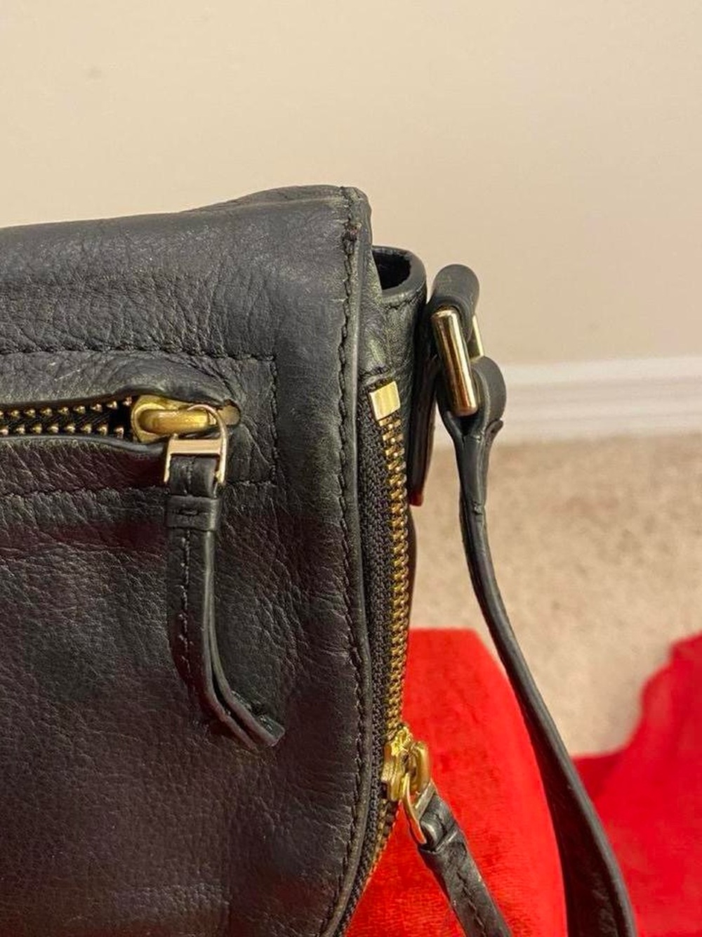 Tory Burch Black Leather Crossbody with Gold Logo Accent - Picture 3 of 8